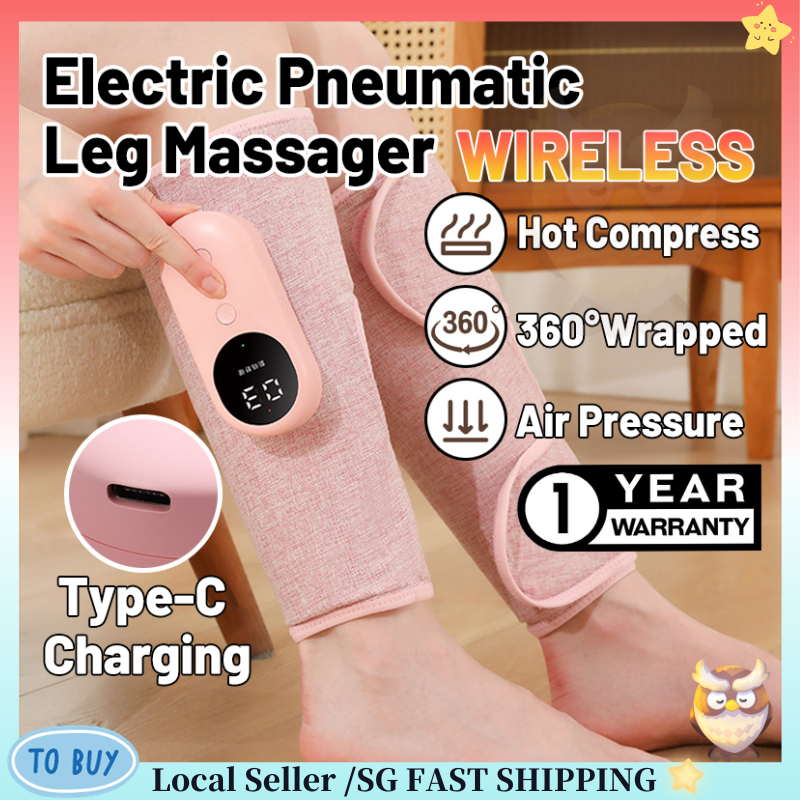 SG HOT Electric Pneumatic Leg Massager Wireless Air Compression Calf ...