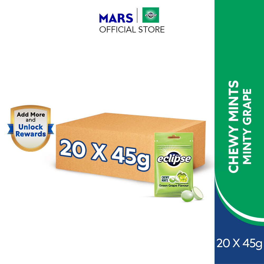 Eclipse Chewy Mints Green Grape Bundle 45g x 20 bags Candy / Intense