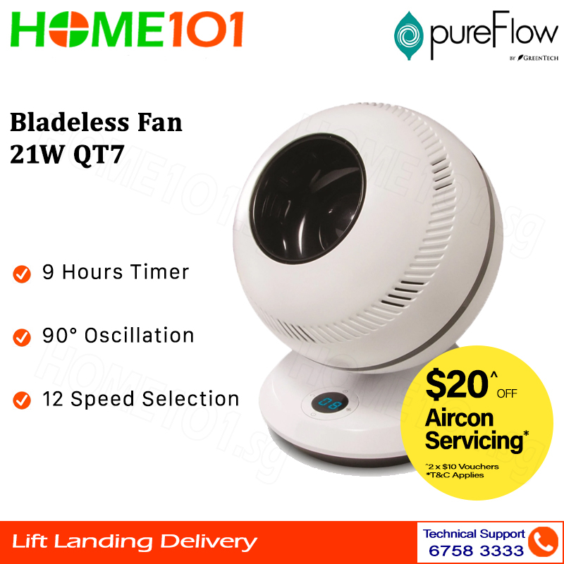 PRE-ORDER (ETA END AUG) Pureflow Bladeless Fan 21W QT7 | Shopee Singapore