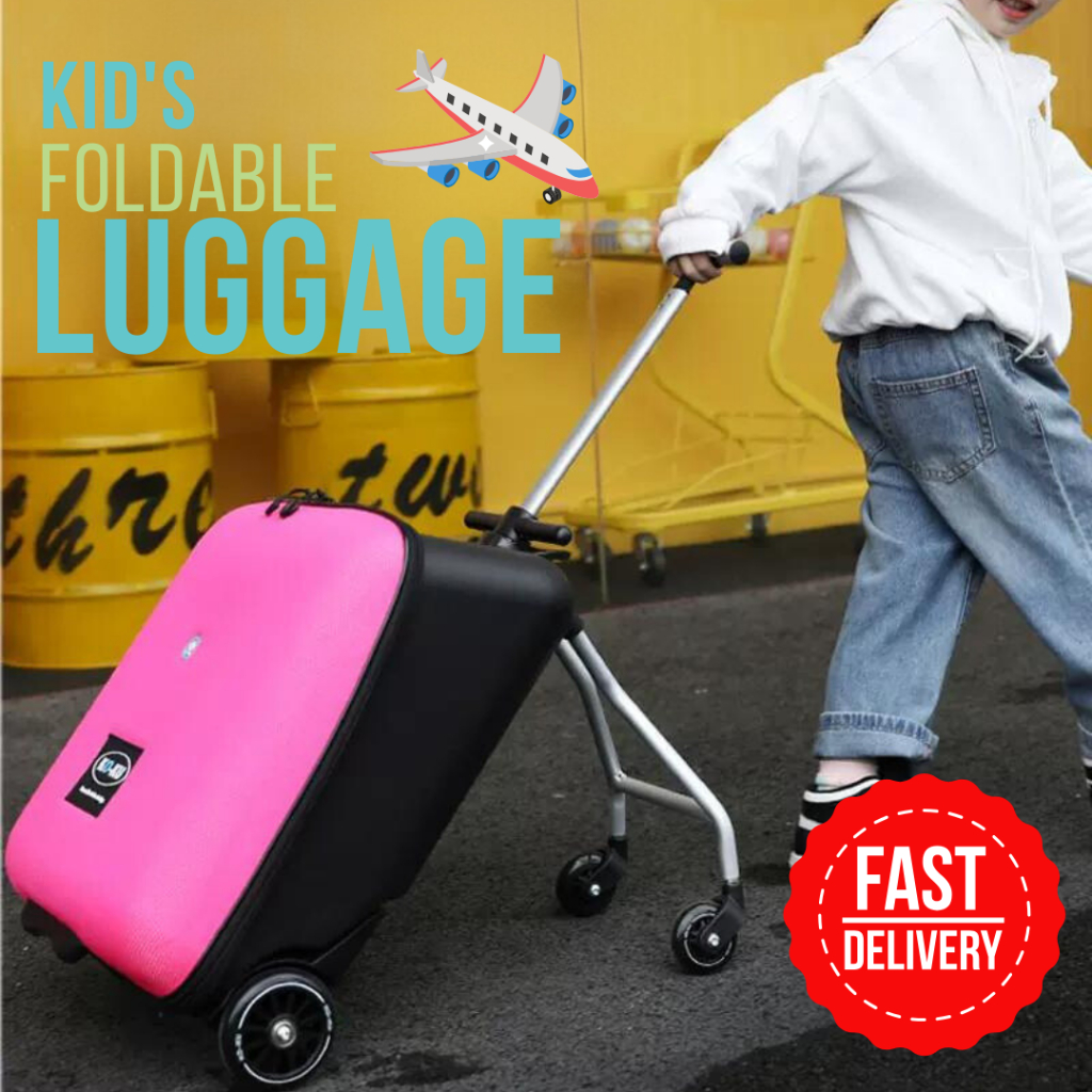 Kids Luggage Kids Foldable Trolley Baby Stroller Travel Bag Wheels