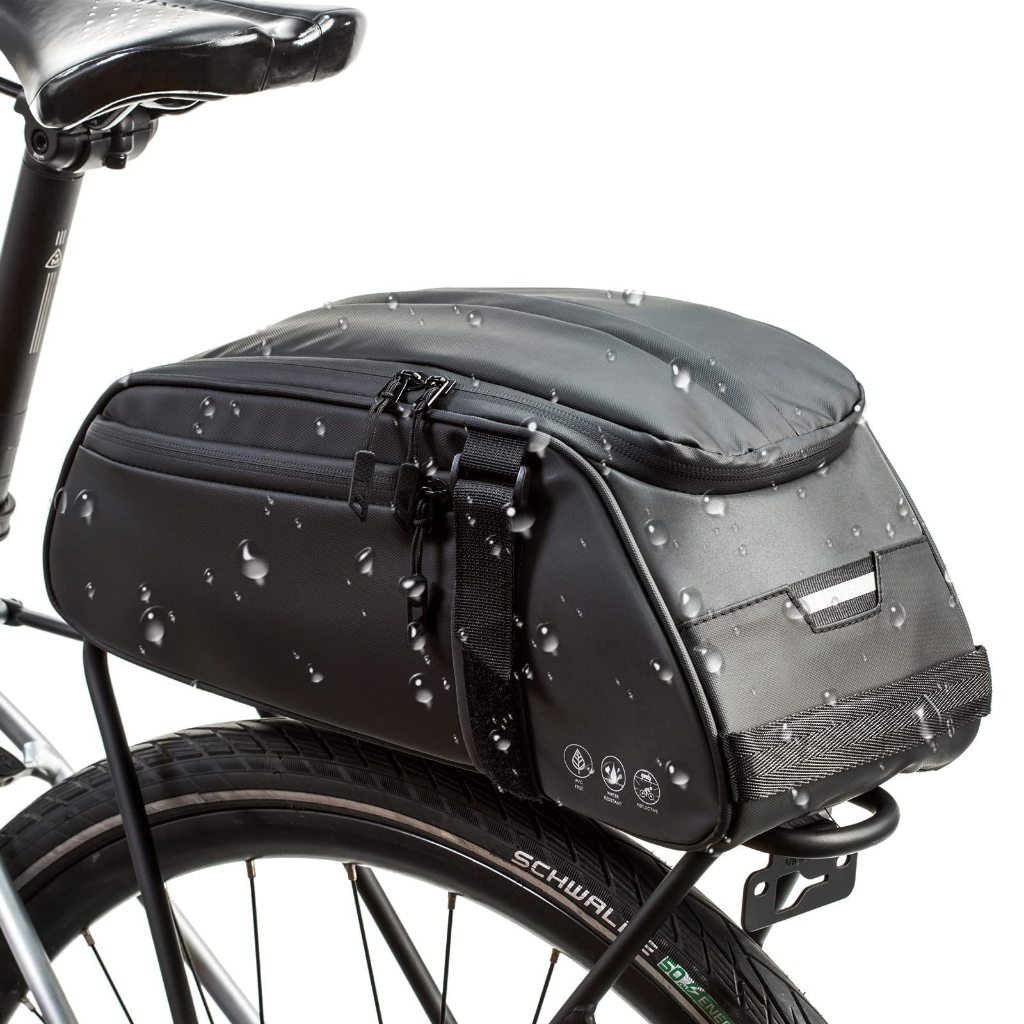 Bike Rear Rack Bag Reflective,Waterproof Bicycle Saddle Pannier Bag,8L ...