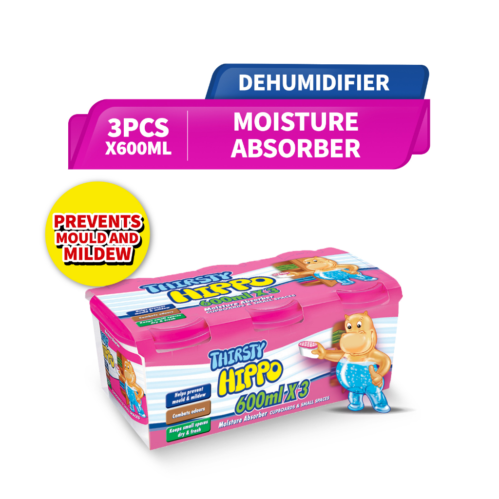 Thirsty Hippo Dehumidifier Moisture Absorber (3x600ml) | Shopee Singapore