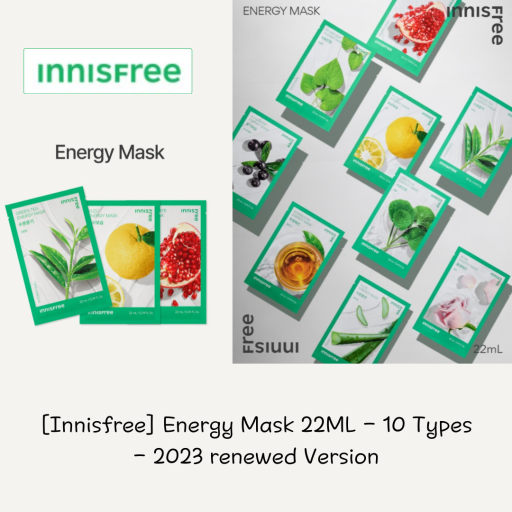 Innisfree Energy Mask 22ml 10 types 2023 renewed version Shopee Singapore