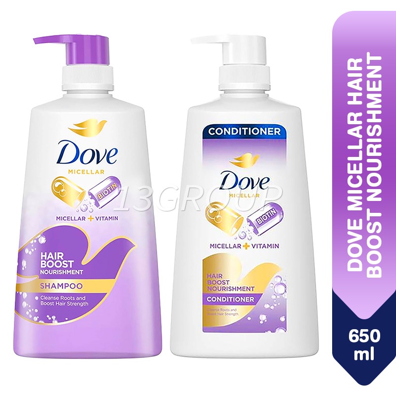 Dove Micellar Shampoo Conditioner Hair Boost Nourishment, 630ml650ml