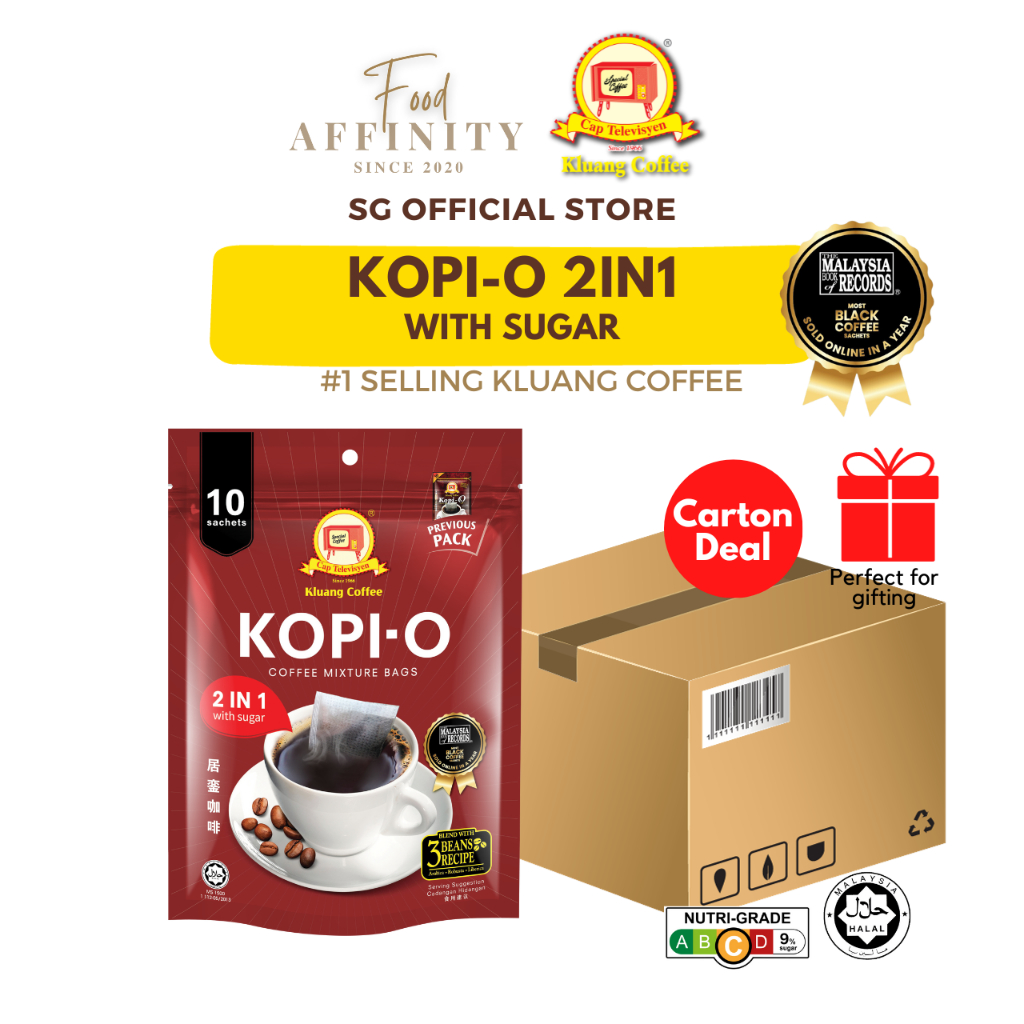 Kluang Coffee Cap TV Kopi-O 2in1 | 23gm x 10s x 10pkts [Carton Deal ...