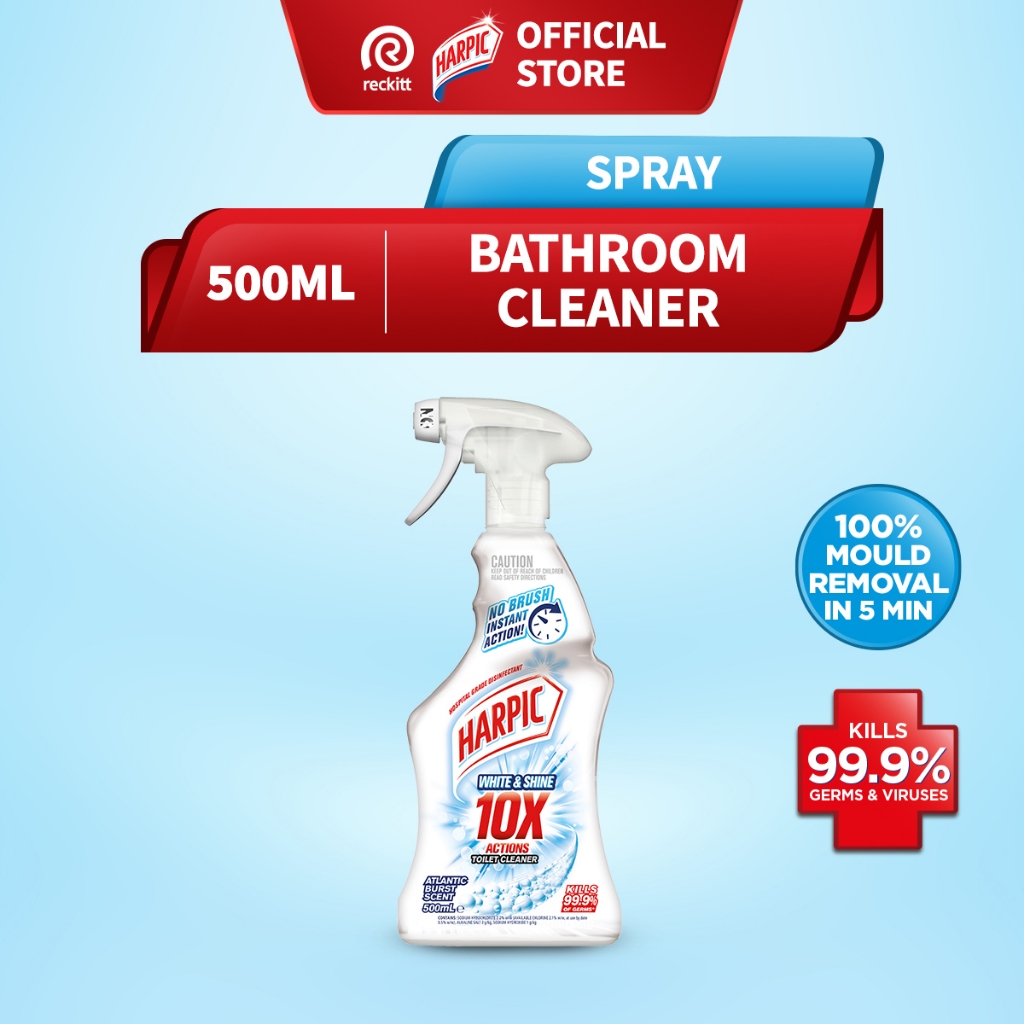 Harpic White & Shine Bleach Toilet Bathroom Cleaner Trigger Spray 500ml Shopee Singapore