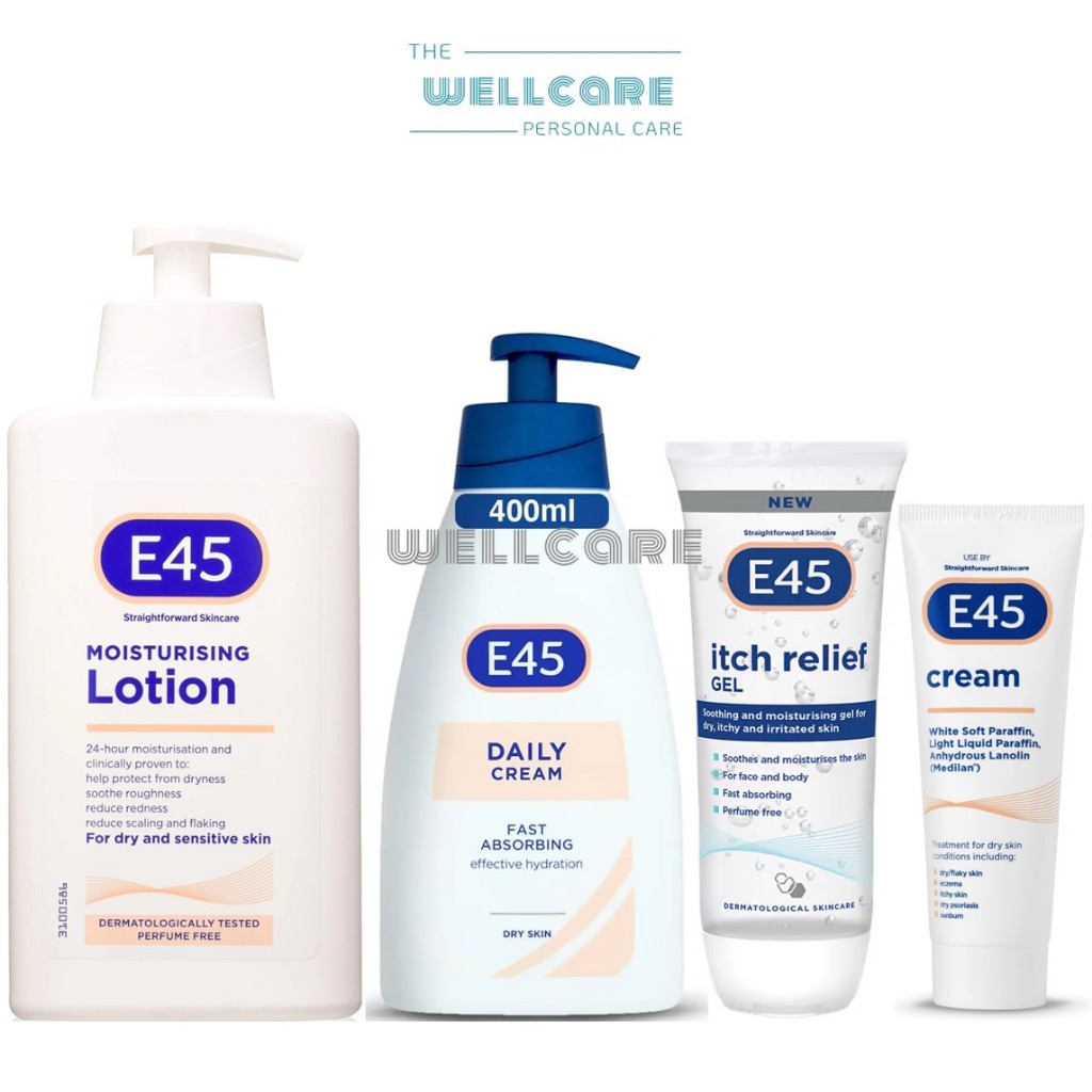 E45 Dermatological Moisturiser for Dry & Sensitive Skin, Body Lotion
