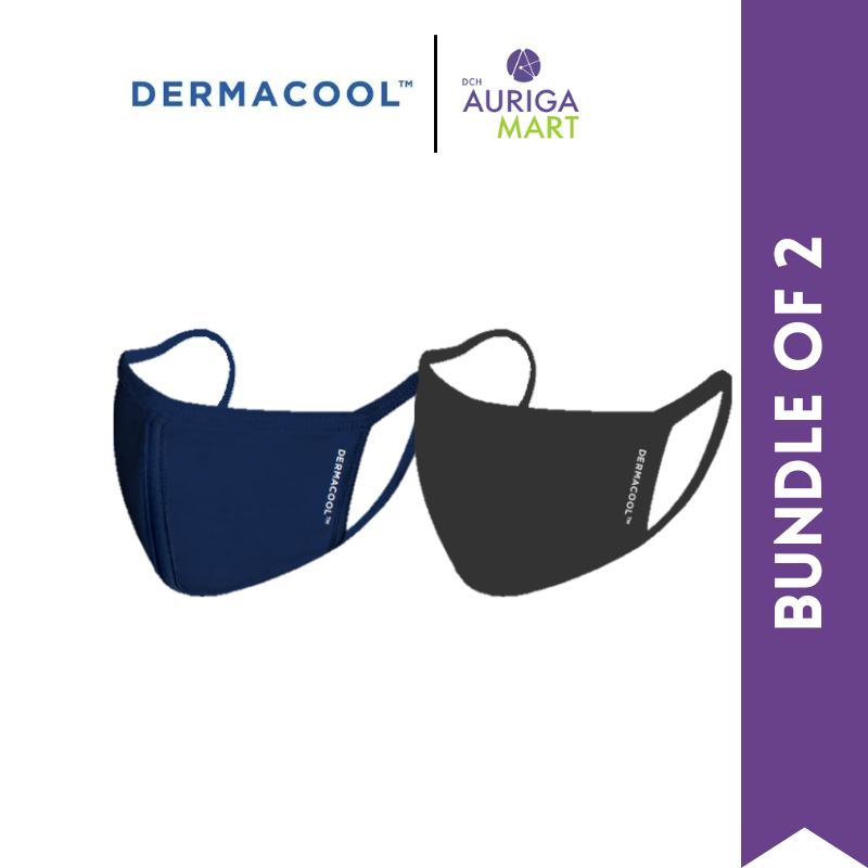 Product image [Bundle 2] Dermacool Reusable 3-Ply Sports Masks Available in M, L, XL (NavyBlue & Black Available)(Aurigamart)