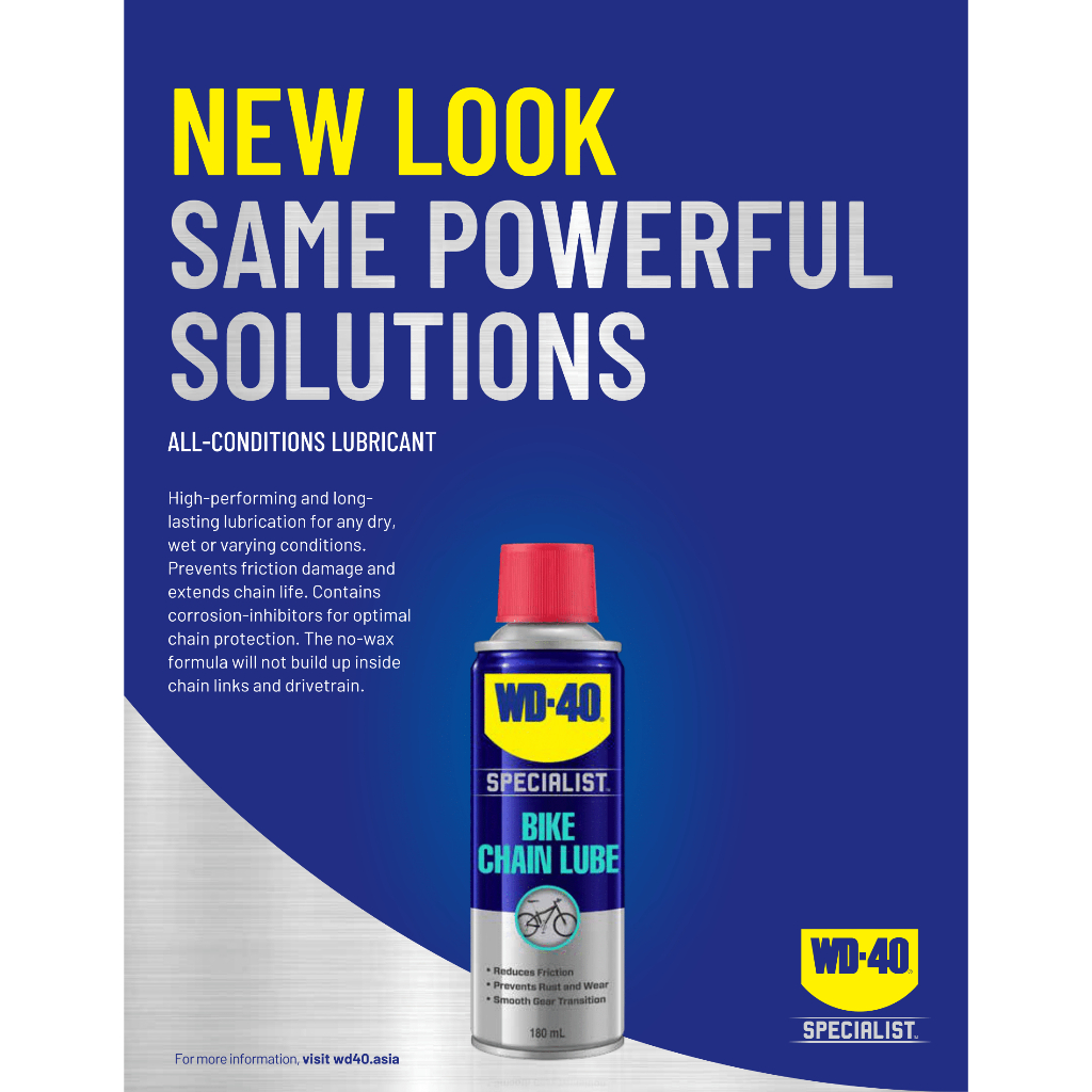 WD40 Bike Chain Lube 180ml Prevents corrosion provides long lasting lubrication for bicycle WD 40 Specialist Bike Shopee Singapore