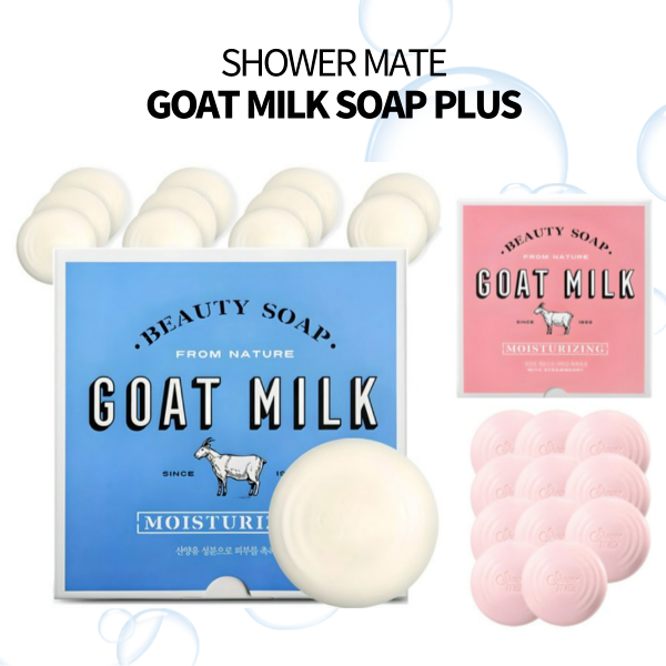 SHOWER MATE Goat Milk Soap Plus 90g x 12 Pieces 2types | Shopee Singapore