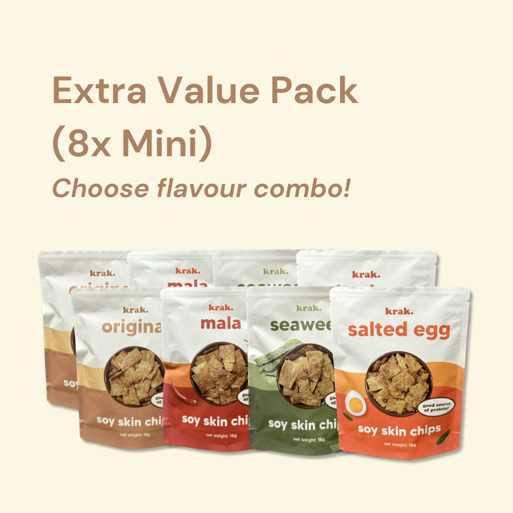 krak. Soy Skin Chips Mini Extra Value Pack (8x 18g) Crispy Zai Er