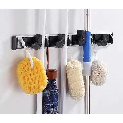 Space Aluminum Mop Broom Holder Storage Rack Pothook Hook Hanger Clasp ...