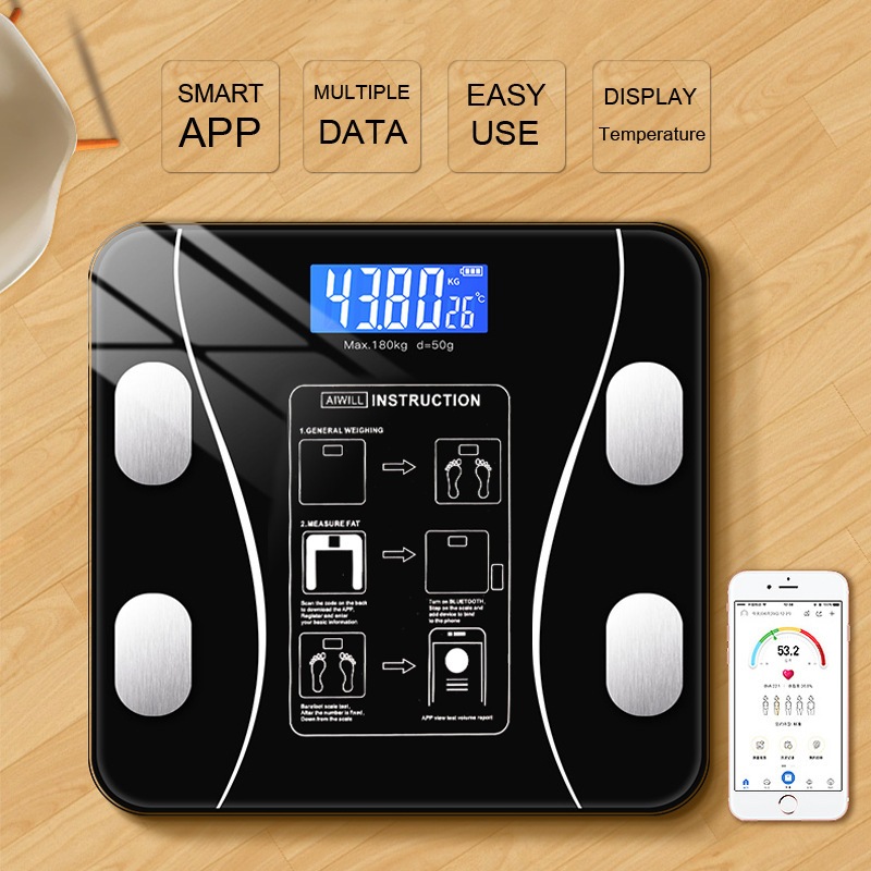 Cute Body Wight Scale Digital Smart Body Fat Calibration Weight Scale  Display Human Balanza Digital Bedroom