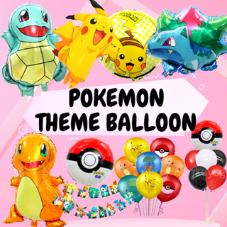 Pokemon Garland Squirtle, Pikachu, Mewtoo, Poke Balls, Bulbasar, Charmander  Birthday Party Decoration Banner 
