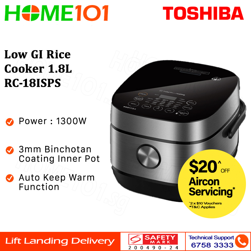 Toshiba Low GI Rice Cooker 1.8L RC-18ISPS | Shopee Singapore