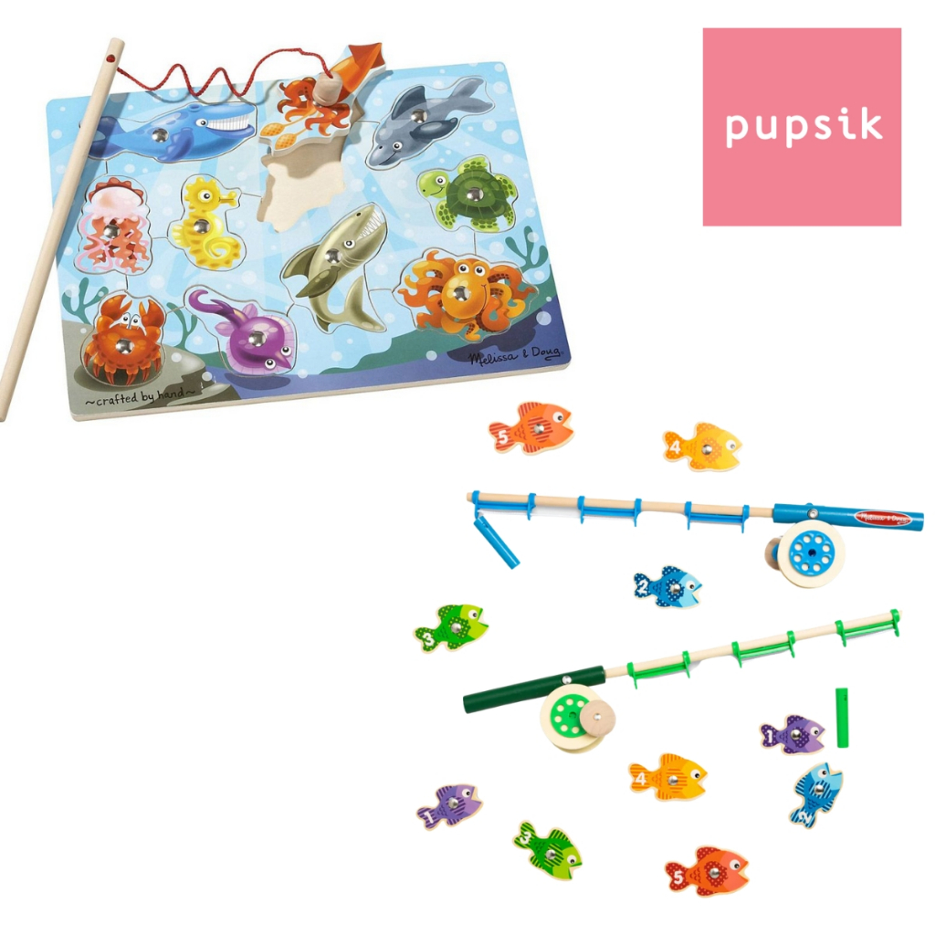 Melissa & Doug Fishing Magnetic Puzzle Game/Catch & Count Rod Set ...