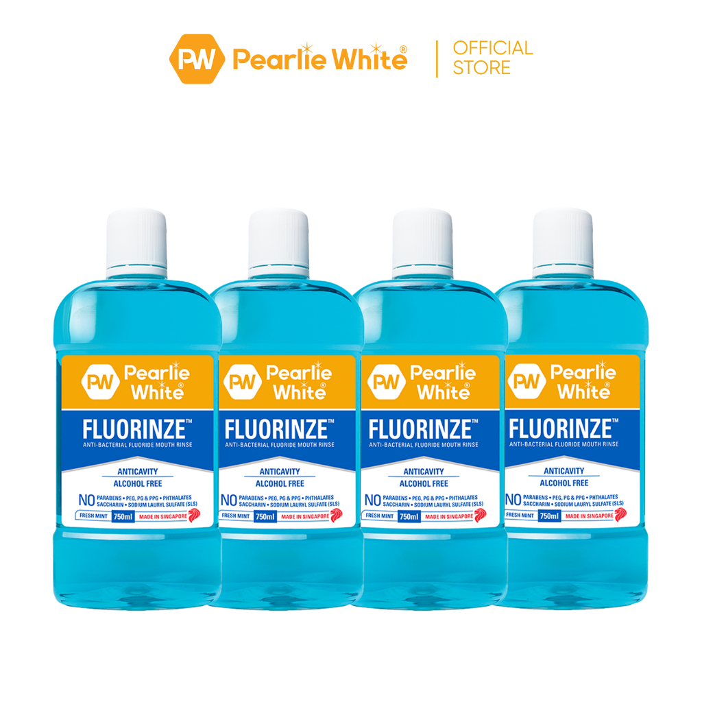 [Bundle of 4] Pearlie White Fluorinze Antibacterial Fluoride Mouth