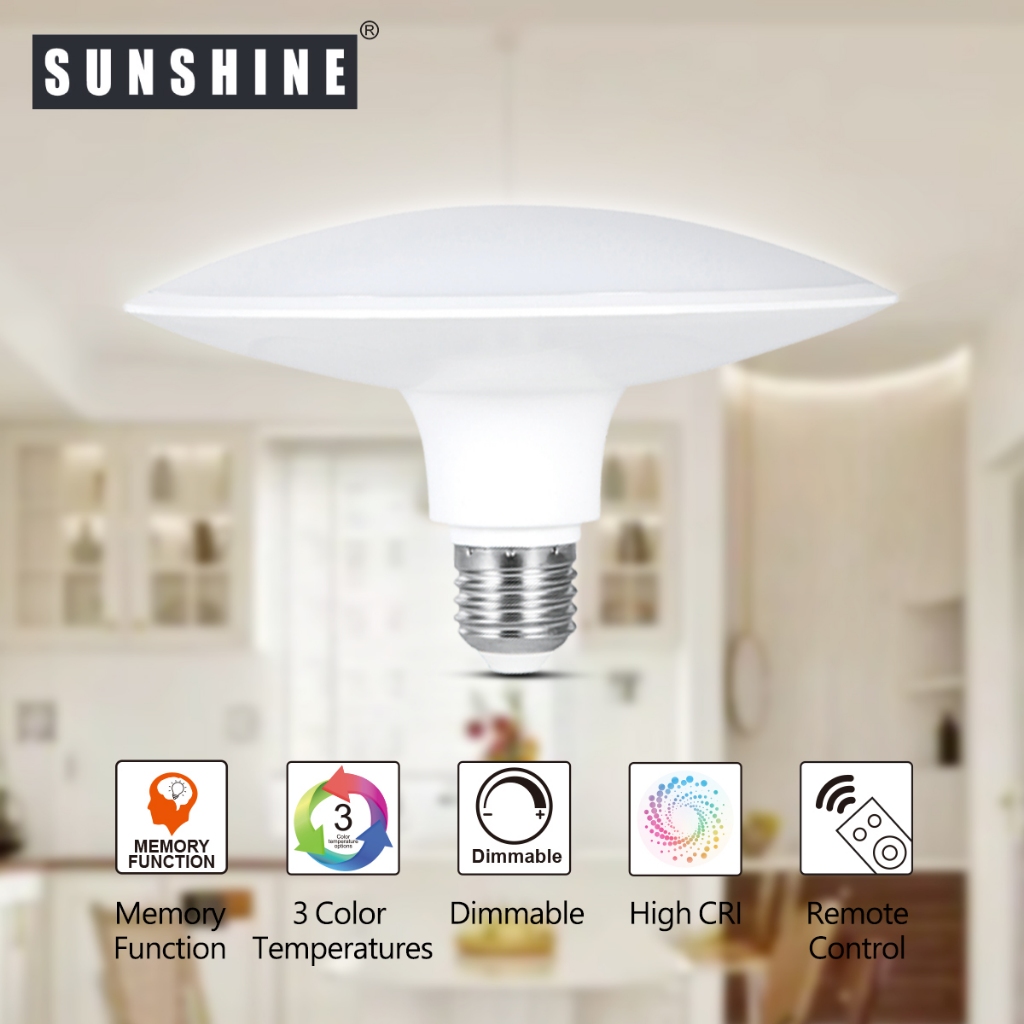 SUNSHINE UFO LED Light Bulb 20W 24W E27 LED Remote Control Light Bulb ...