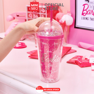 Miniso Barbie 700ml/24oz Studded Cup with Straw and Lid