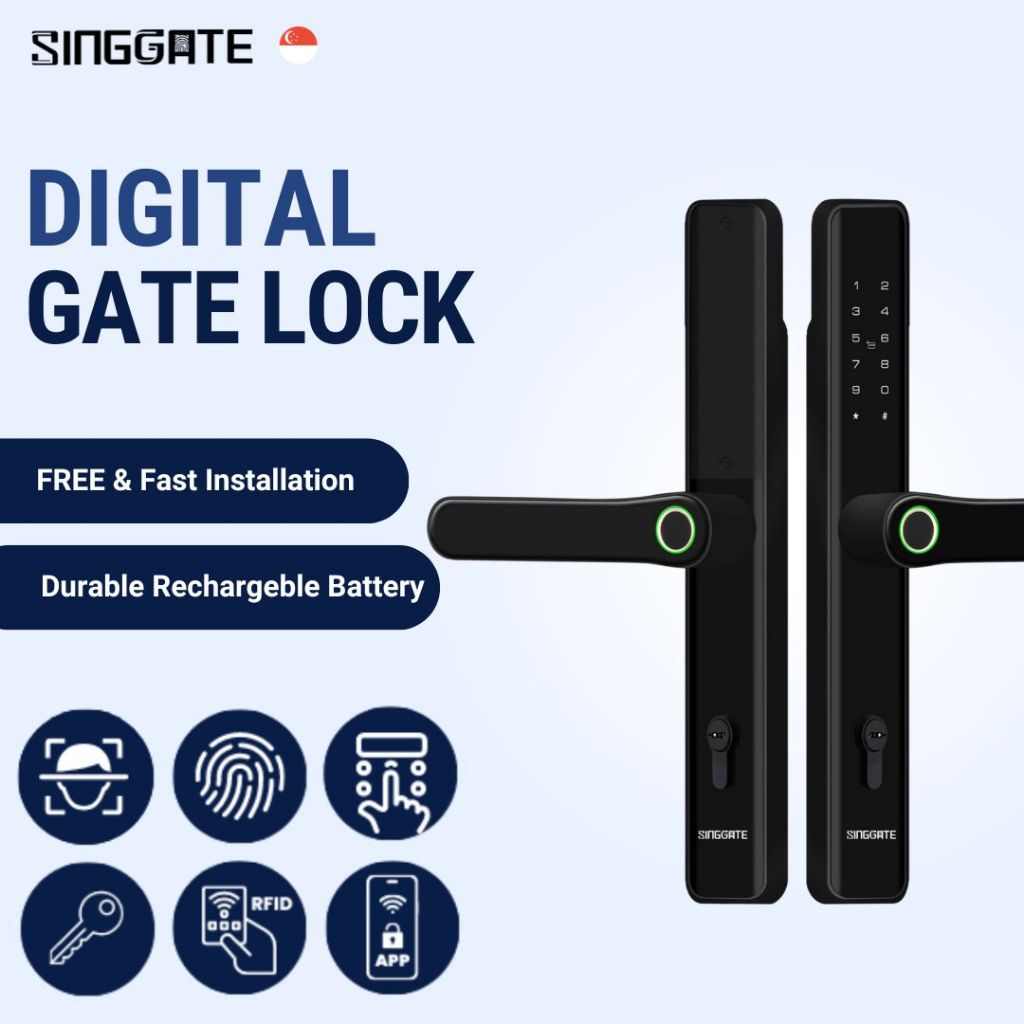 FREE Installation FM023 SINGGATE Synchronize Digital Lock Gate
