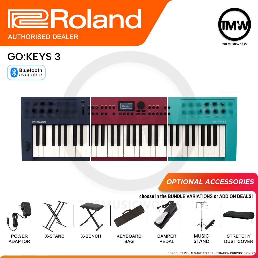 Roland GO:KEYS 3 Portable Music-Making Keyboard 61 Keys Zen-Core Engine ...