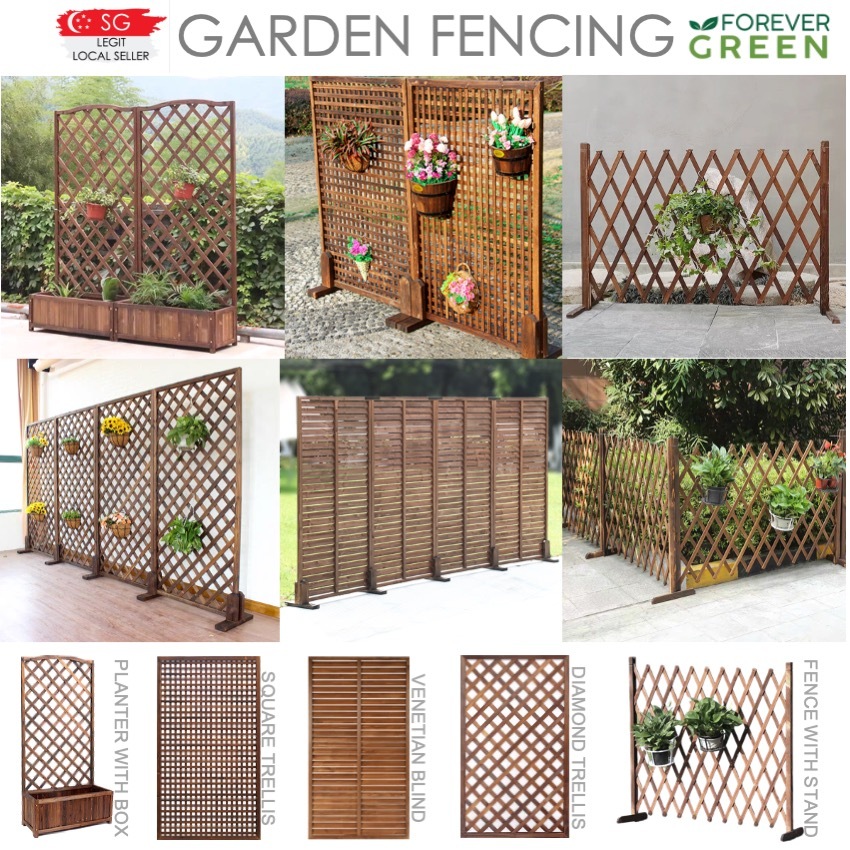 SG_FOREVERGREEN | Garden Fence Wooden Trellis Wooden Barrier Balcony ...