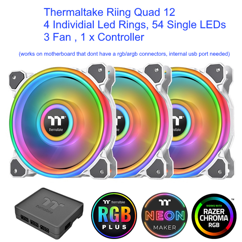 Riing Quad 12 RGB Radiator Fan popular TT Premium Edition 3 Pack