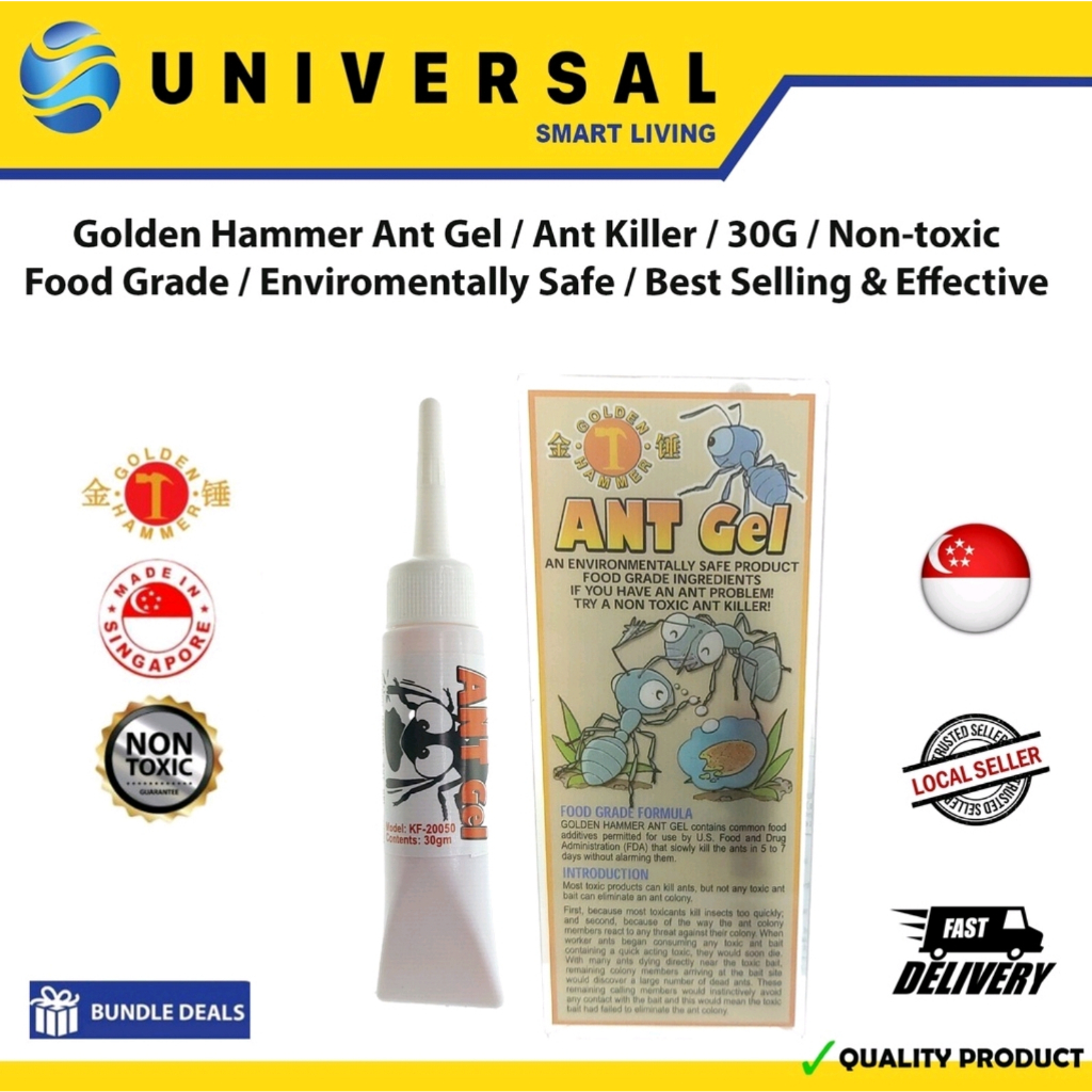 [SG SHOP SELLER] Golden Hammer Ant Gel/Ant Killer/30G/Non-toxic Food  Grade/Enviromentally Safe/Best Selling & Effective