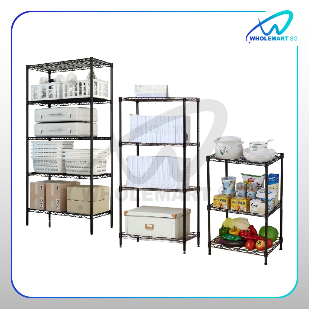 SG Ready Stock Storage Rack Shelf Adjustable 3/4/5 Tier Heavy Duty Anti