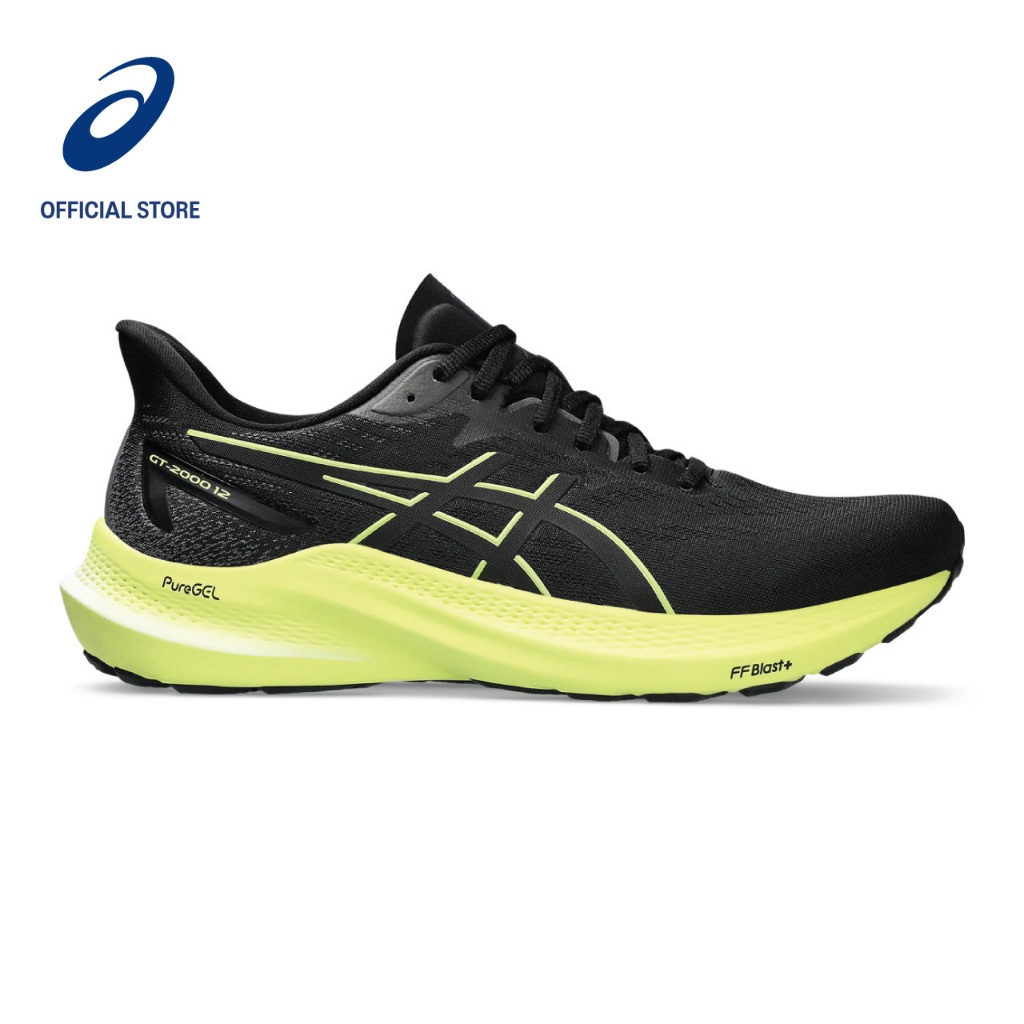 ASICS Men GT 2000 12 WIDE Running Shoes in Black Glow Yellow Shopee Singapore