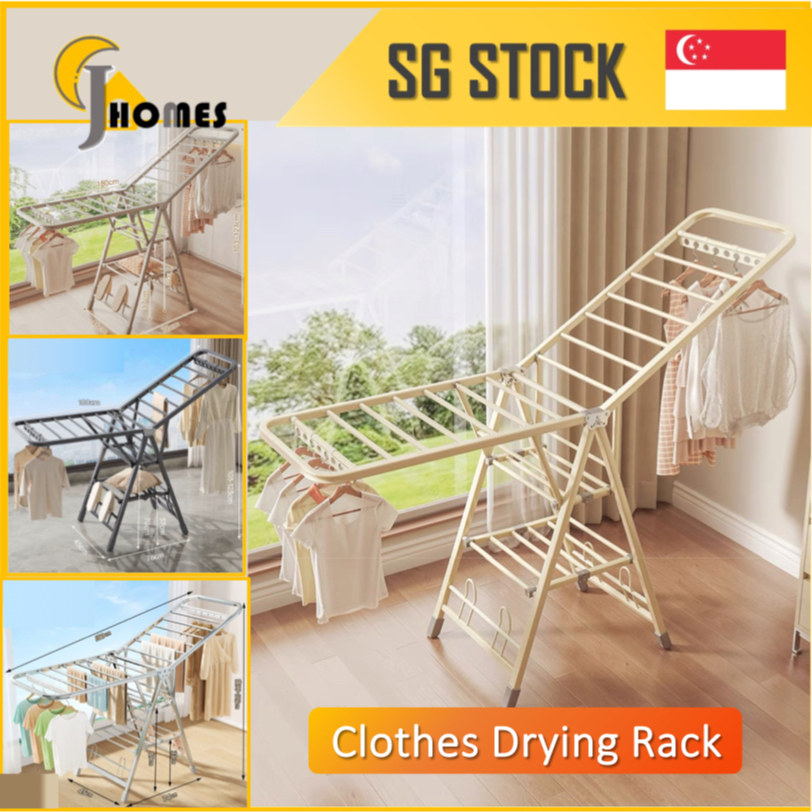 Outdoor Clothes Drying Rack Foldable Laundry Rack With Wheel Stainless ...