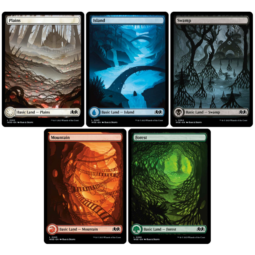 WOE Wilds of Eldraine FULL ART and Normal BASIC LAND MTG Magic: The ...