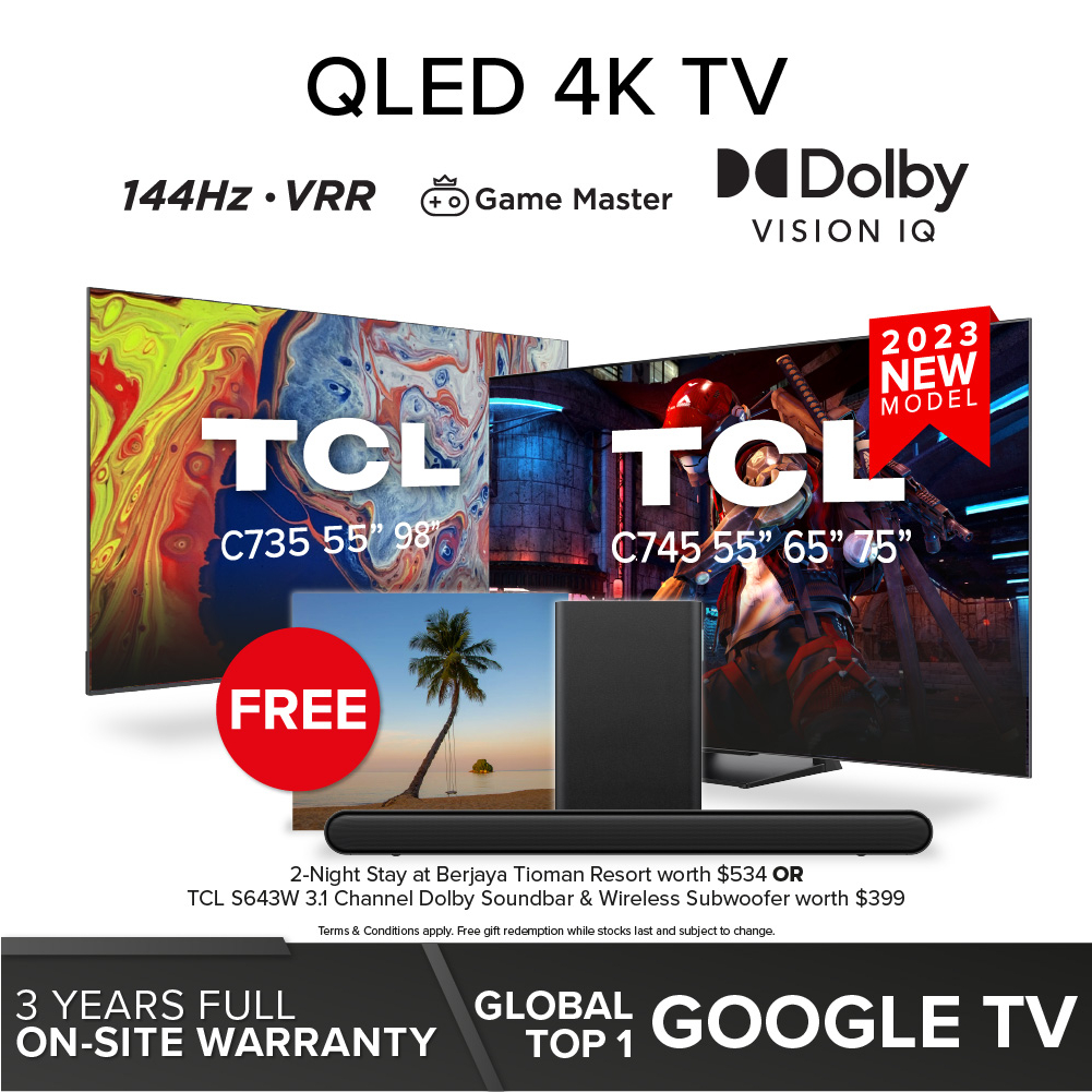 TCL C735 | C745 QLED 4K Google TV | 55 65 75 85 inch | iMAX Enhanced ...