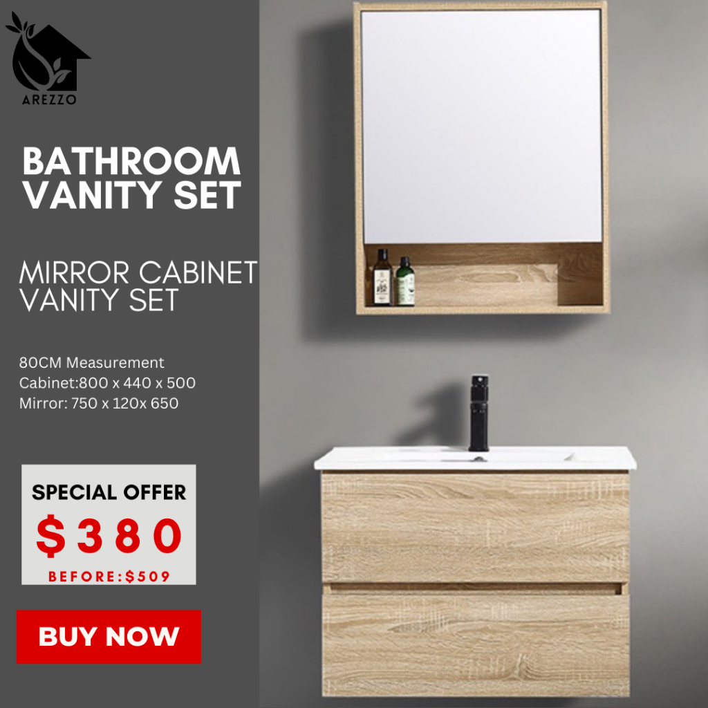 SG Stocks 60 / 80CM Bathroom Basin Vanity Set / Bathroom Cabinet ...