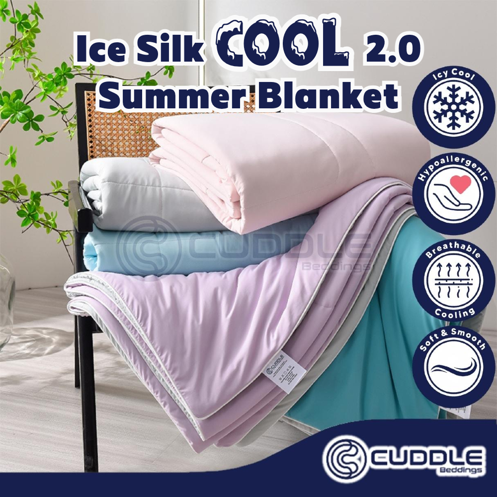 Cuddle Ice Silk Super Cool 2.0 Summer Blanket Super Cooling Icesilk Summer Blanket Shopee Singapore