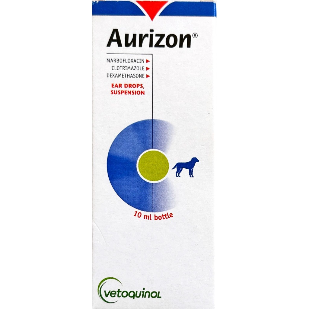 AURIZON Ear Drops Treatment of Otitis External in Dogs 10 ml - Expiry ...