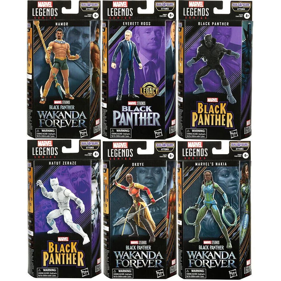 HASBRO MARVEL LEGENDS BLACK PANTHER WAKANDA FOREVER SET 6+1 BAF ATTUMA ...