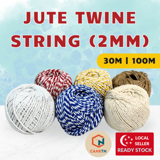 200M/ Roll 2Mm Jute Twine Natural Thick Brown Twine For Home Gardening  Plant Picture Hanger Industrial Packing String