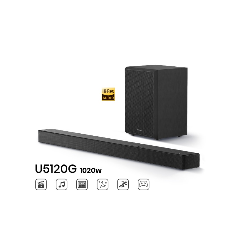 Hisense U5120G Soundbar 1020W Peak 5.1.2CH Dolby Atmos DTS X