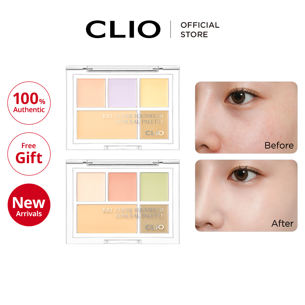 [CLIO] NEW Launch Kill Cover Founwear Conceal Palette 2 Colors (1g*4, 2g*1) (Color Correcting
