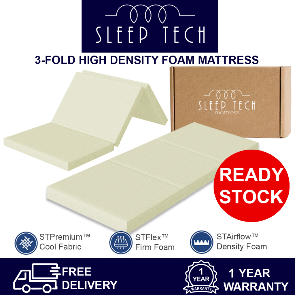 (SG)THICK 3 Fold COOLING Mattress | High Density Foam | Knitted Fabric ...
