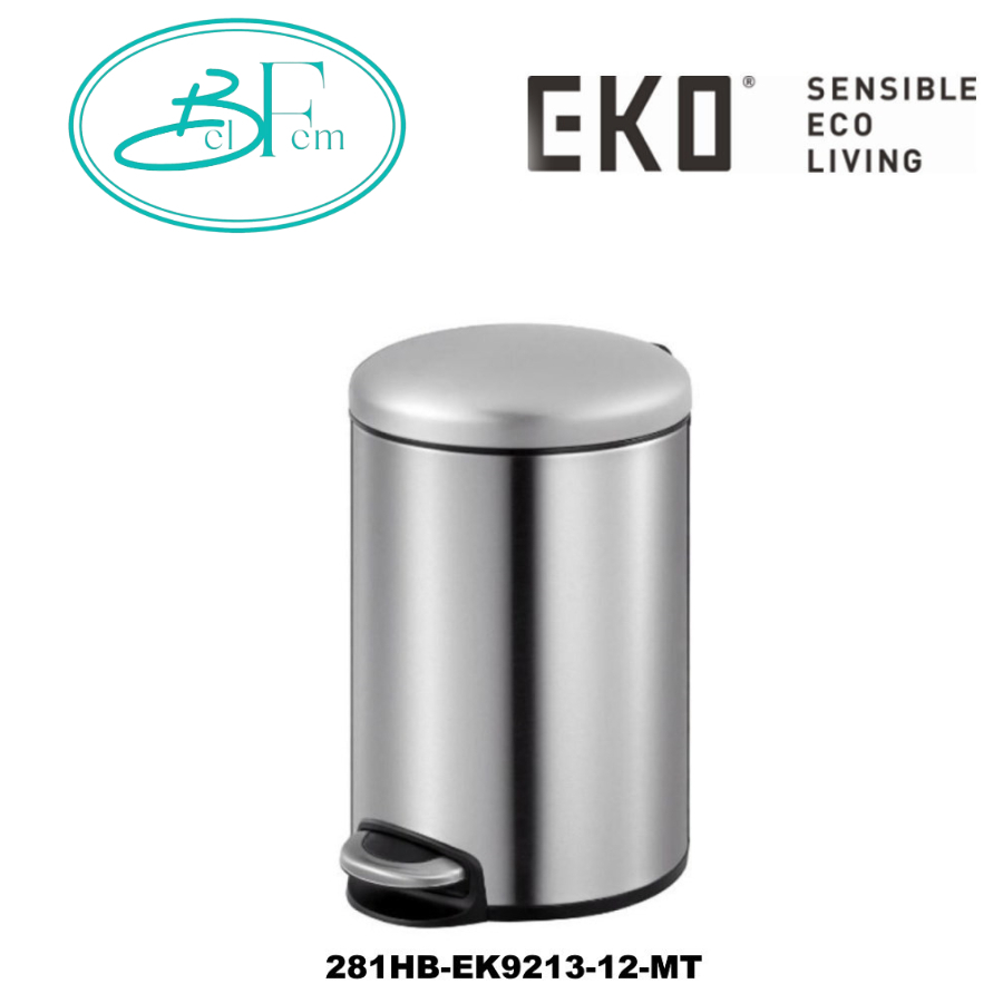 Eko Maggey Stainless Steel Round Step Bin With Soft Closing Lid 12L / 20L