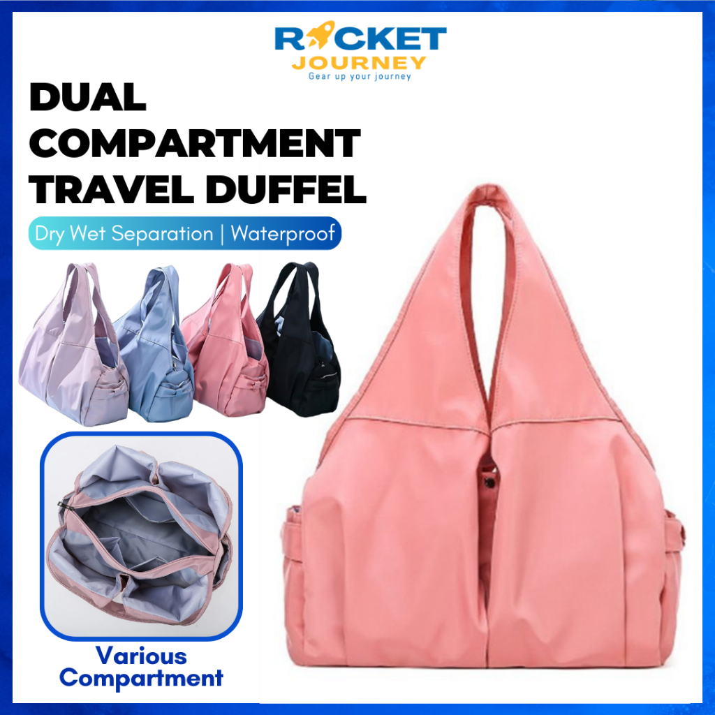 Yoga Sports Bag Dry Wet Separation Travel Duffel Bag Oxford Waterproof ...