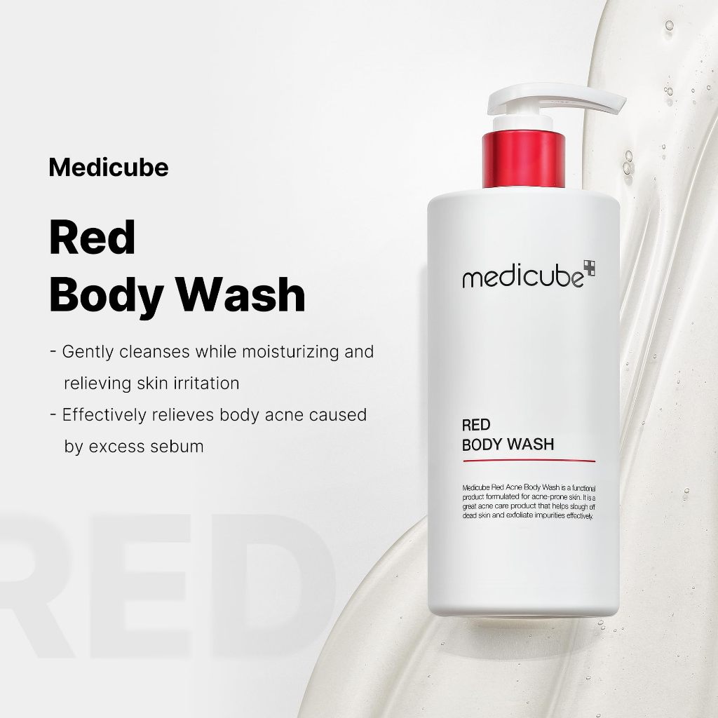 MEDICUBE Red Acne Body Wash 400g ( Low pH and Hydrating Cleanser for Acne Treatment ) Shopee