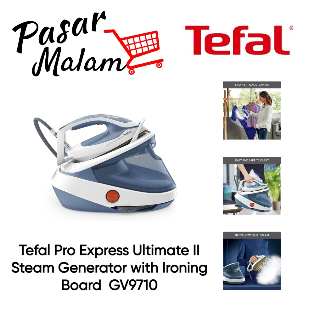 Tefal Pro Express Ultimate Ii Steam Generator With Ironing Board Gv9710 2 Years Warranty