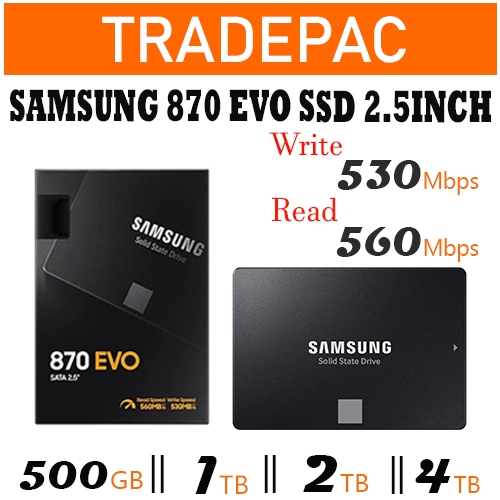 SAMSUNG 870 EVO 500GB/1TB/2TB/4TB Internal SSD 2.5Inch | Shopee