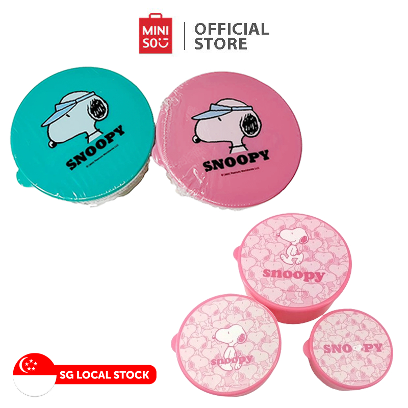 MINISO Snoopy Summer Travel Collection Food Storage Containers (3 pcs ...