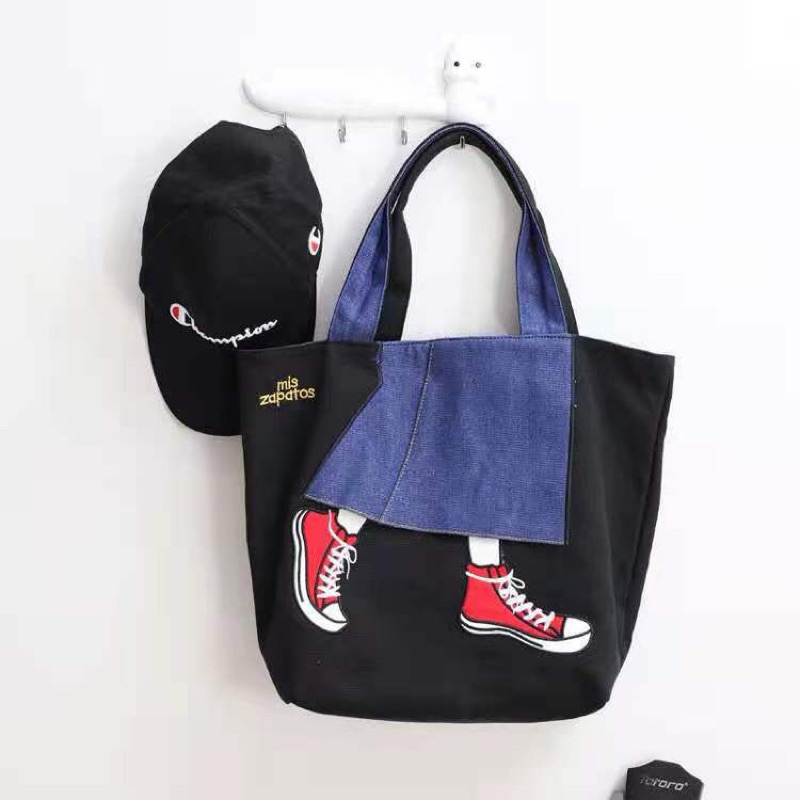 Japan Brand tote bag Jeans Canvas material office Casual Unisex women bag handbag shoulder bag