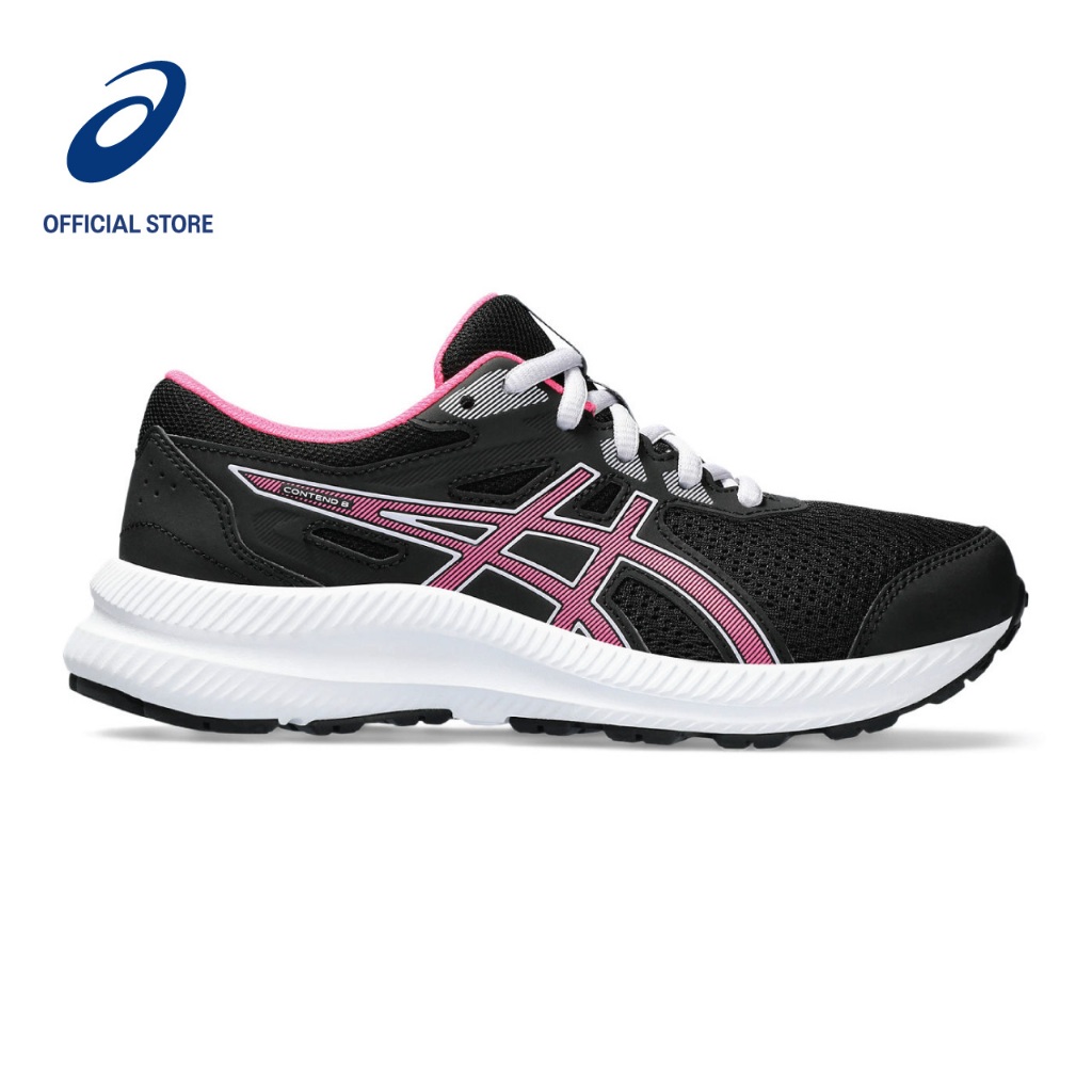 ASICS Kids CONTEND 8 Grade School Running Shoes in Black Hot Pink