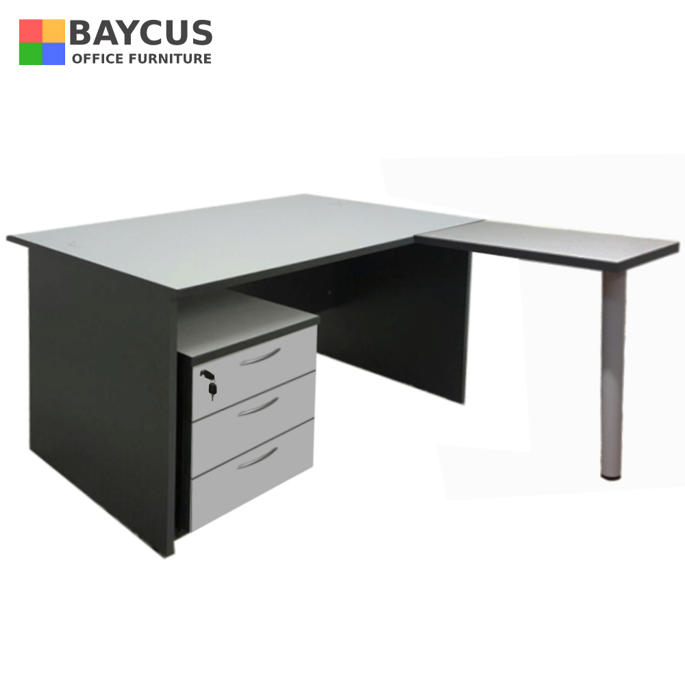 1.5mL-shaped Office Table with 3 Drawers Mobile Pedestal | Computer ...